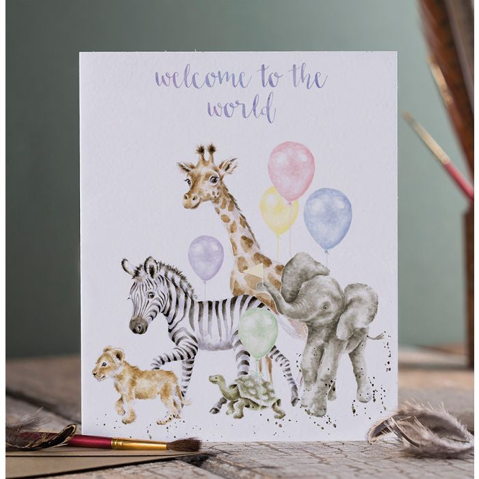 'Welcome to the World' Greetings Card by Hannah Dale for Wrendale Designs. 