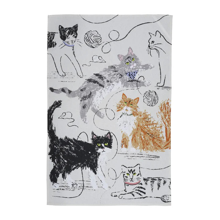 Feline Friends Cotton Tea Towel from Ulster Weavers