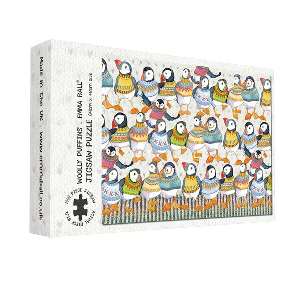 Woolly Puffins 1000 piece Jigsaw Puzzle by Emma Ball.