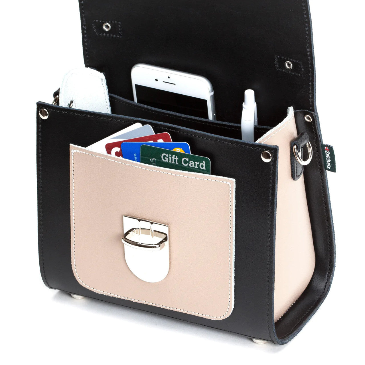 Handmade Leather Sugarcube Plus Handbag in Cafe Noir by Zatchels.