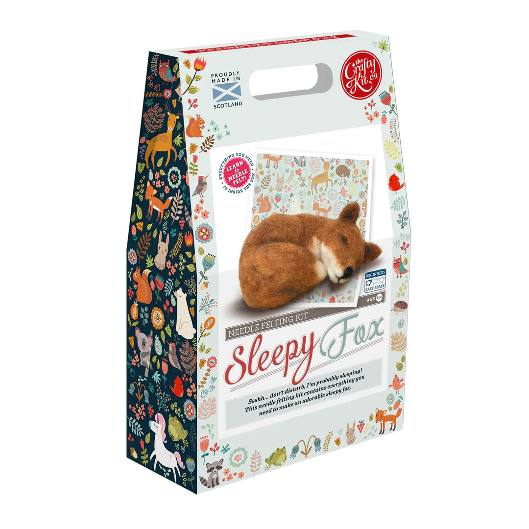 Sleepy Fox Needle Felting Kit from The Crafty Kit Co. Made in Scotland