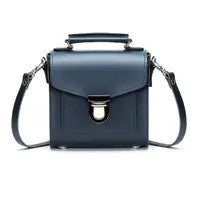 Handmade Leather Sugarcube Plus Handbag in Navy by Zatchels.