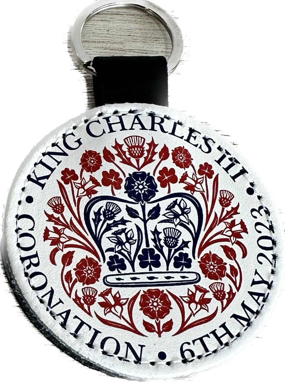 Leather Coronation Emblem Keyring by Zatchels.