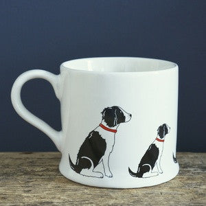 Pottery Springer Spaniel (Black & White) mug from Sweet William Designs.
