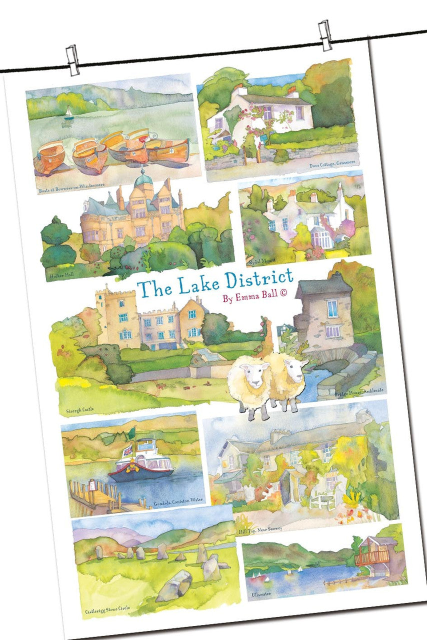 100% Cotton Lake District by Emma Ball Tea Towel