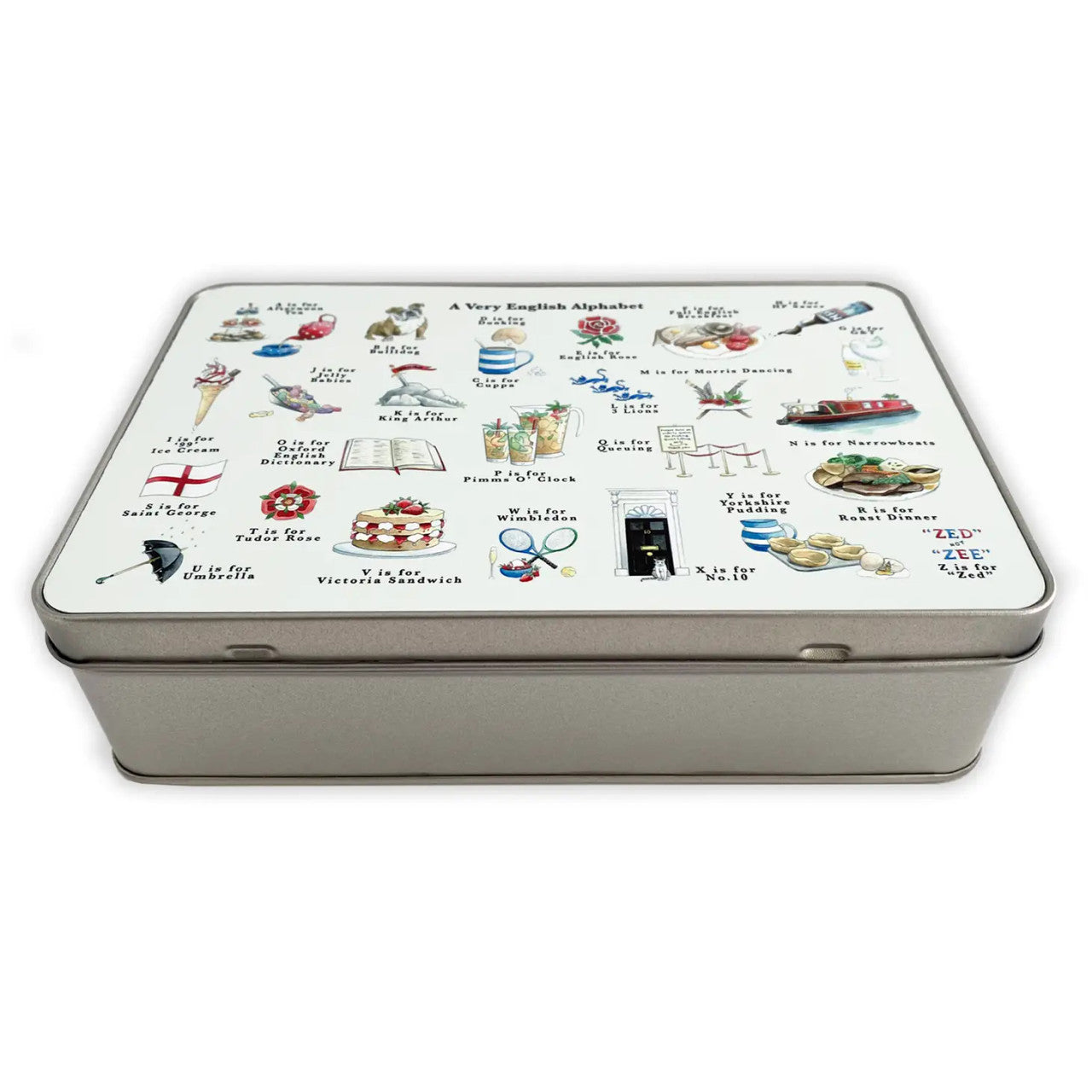 A Very English Alphabet Storage Tin