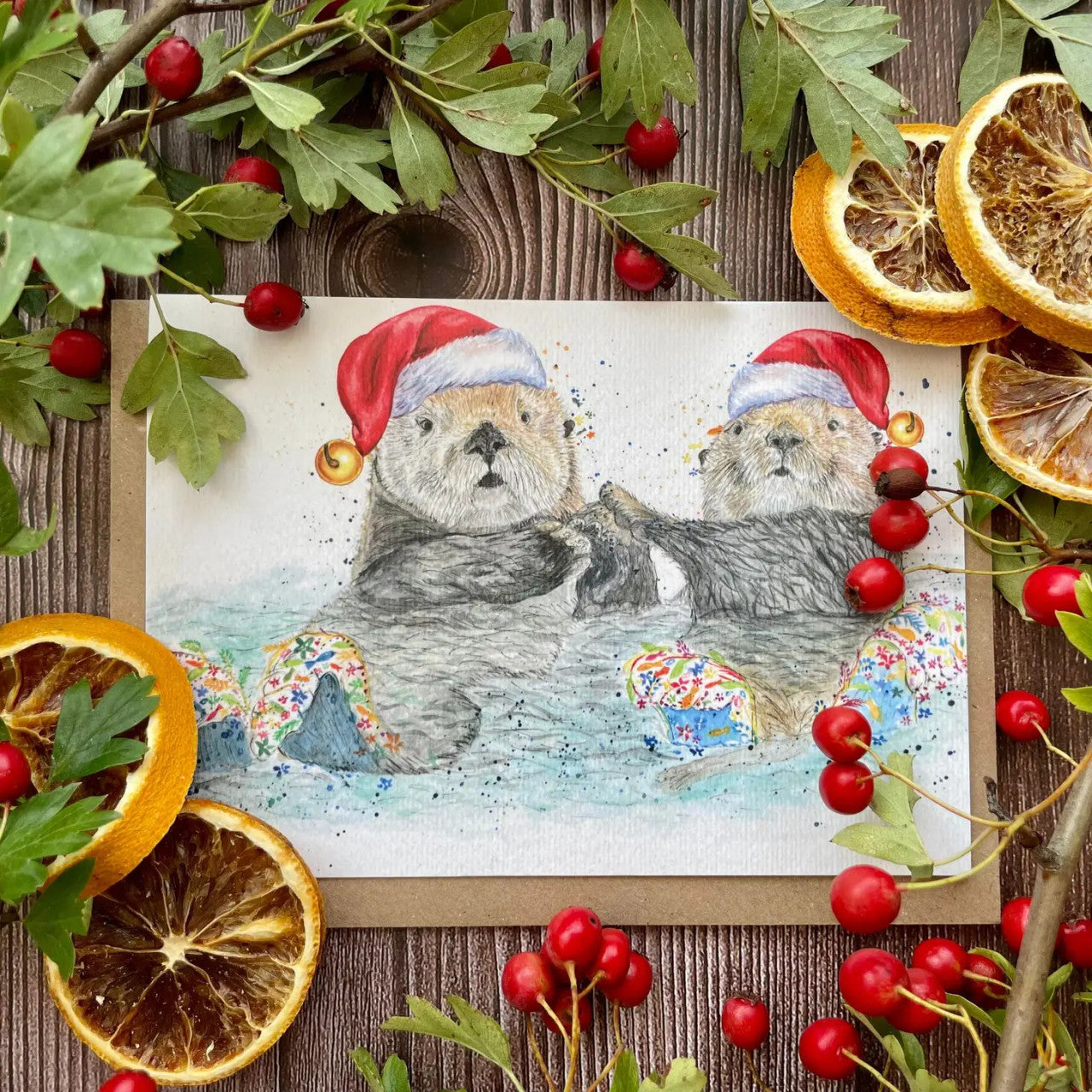Christmas Otter Eco-card