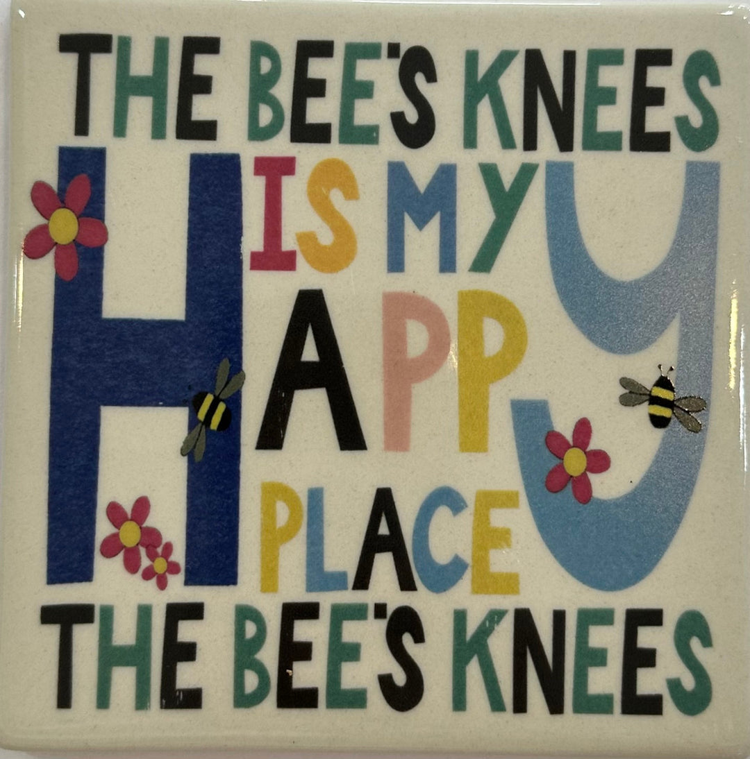 The Bee's Knees is My Happy Place Coaster by Moorland Pottery 