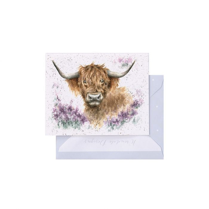 'Highland Feathers' Highland Cow Gift Enclosure Card by Wrendale Designs