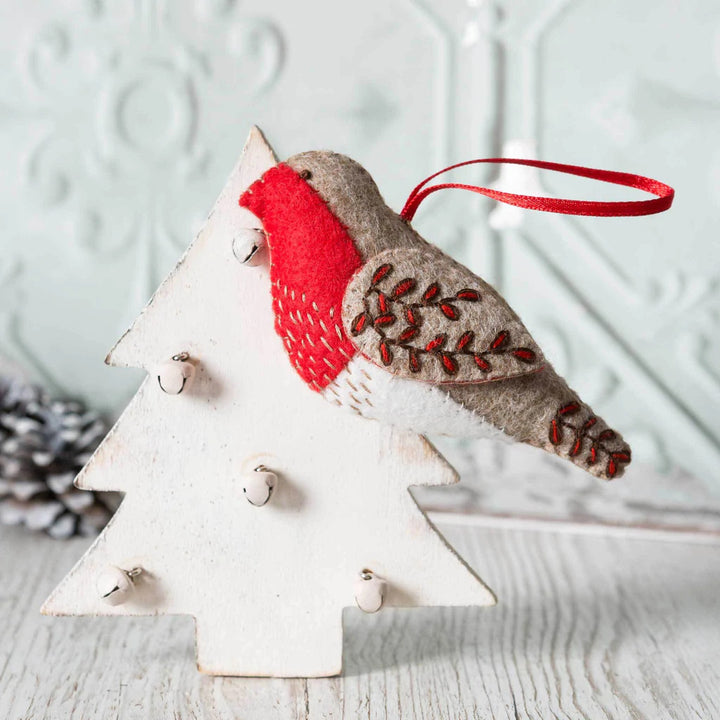 Embroidered Robin Wool Mix Felt Craft Kit by Corinne Lapierre