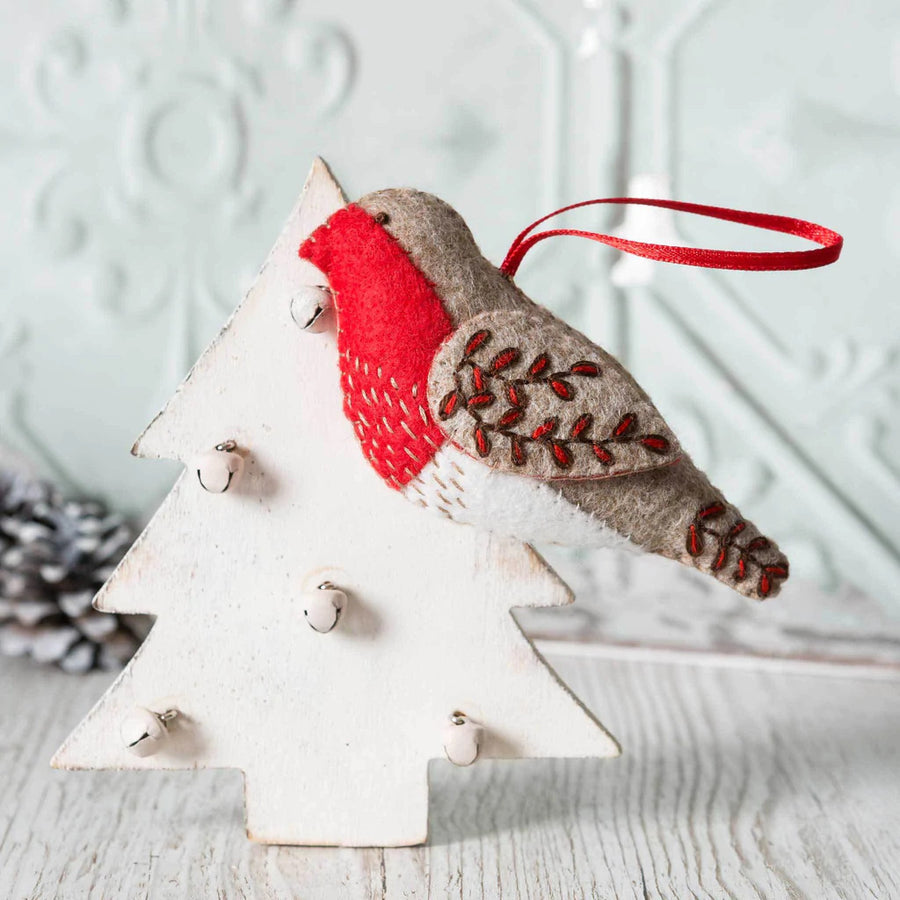 Embroidered Robin Wool Mix Felt Craft Kit by Corinne Lapierre