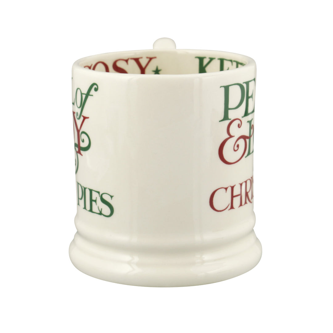 Emma Bridgewater Christmas Toast 'Peace & Love' 1/2 Pint Mug