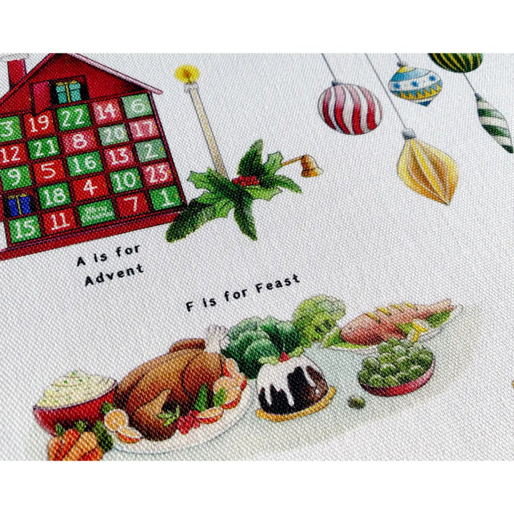 Christmas Alphabet Tea Towel
