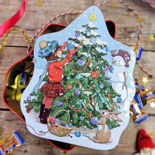 Belle & Boo Christmas Tree Shaped Tin