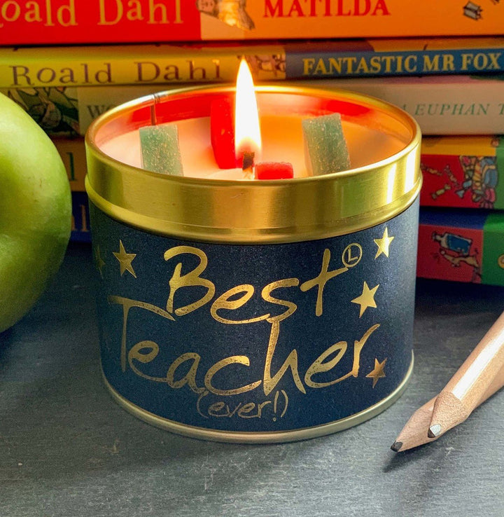Best Teacher Ever! Scented Candle from Lily-Flame. Handmade in England.