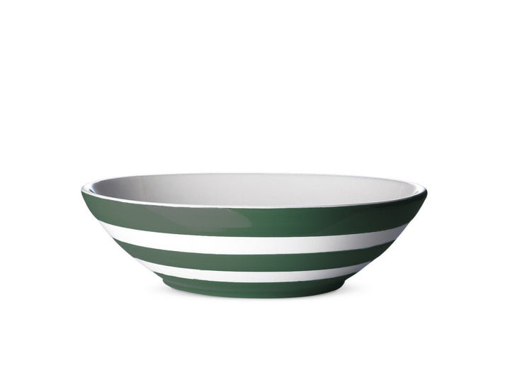Cornishware Striped Pasta Bowl - adder green