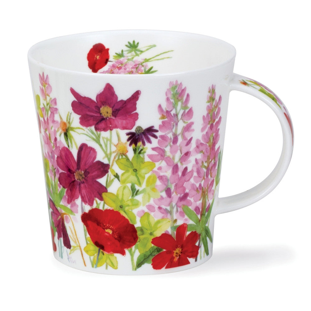 Dunoon Cairngorm Cottage Border Fine bone china mug - pink