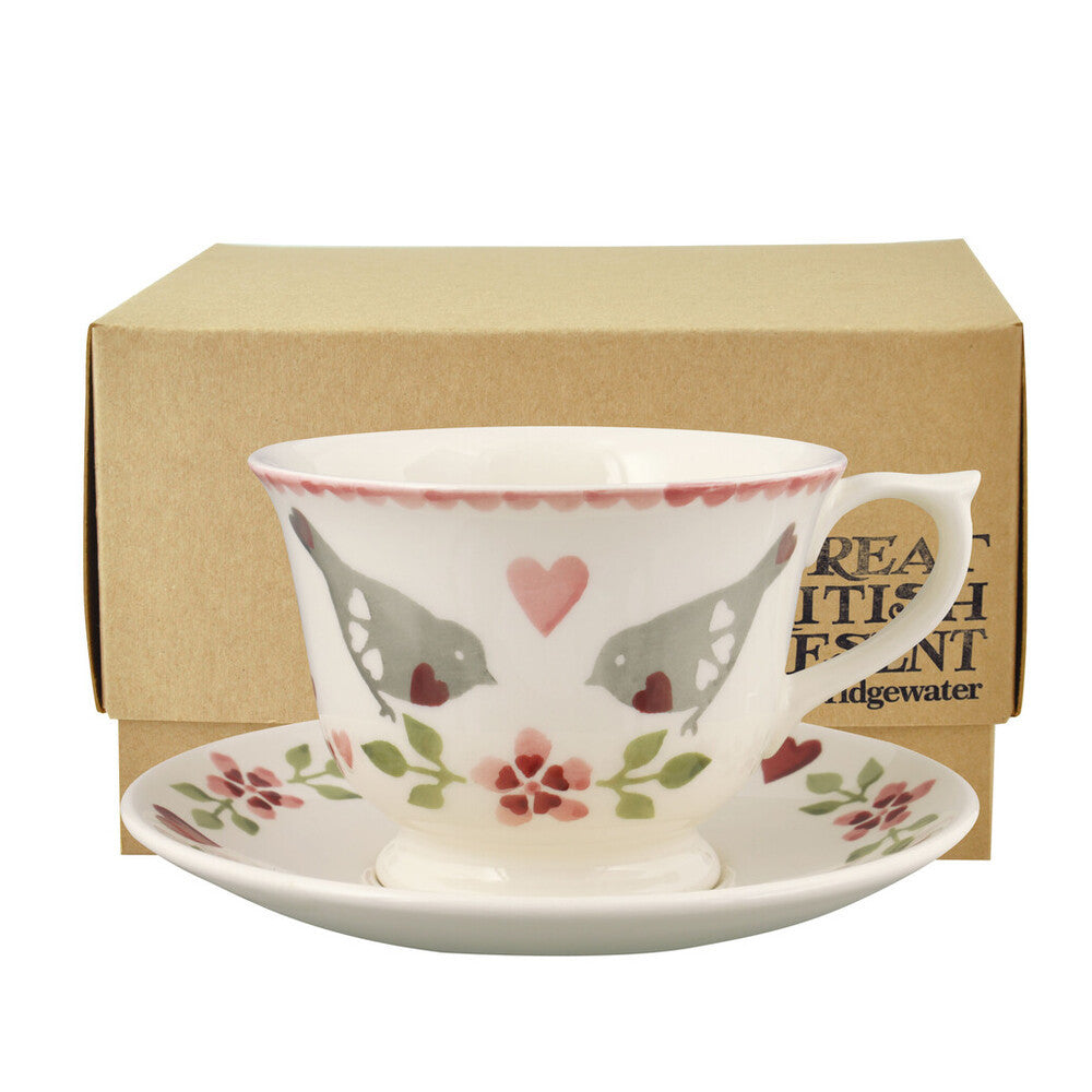 Emma Bridgewater Lovebirds Large Teacup & Saucer Boxed