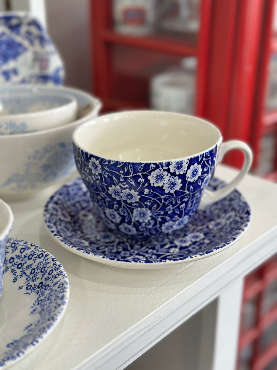 Blue Calico Breakfast Cup and Saucer