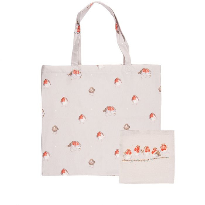 'Jolly Robin' Mouse Foldable Shopping Bag by Wrendale Designs