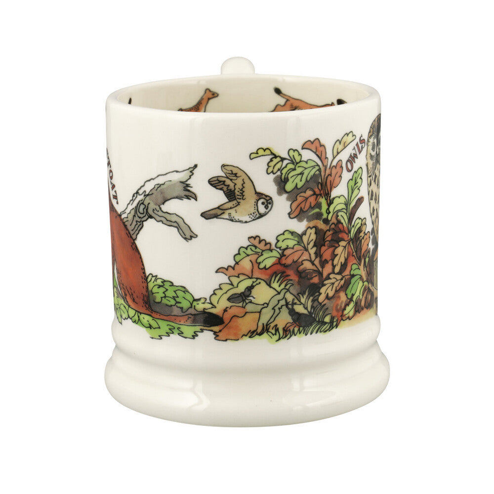 Emma Bridgewater In The Woods  Owl & Stoat Half Pint Mug. 