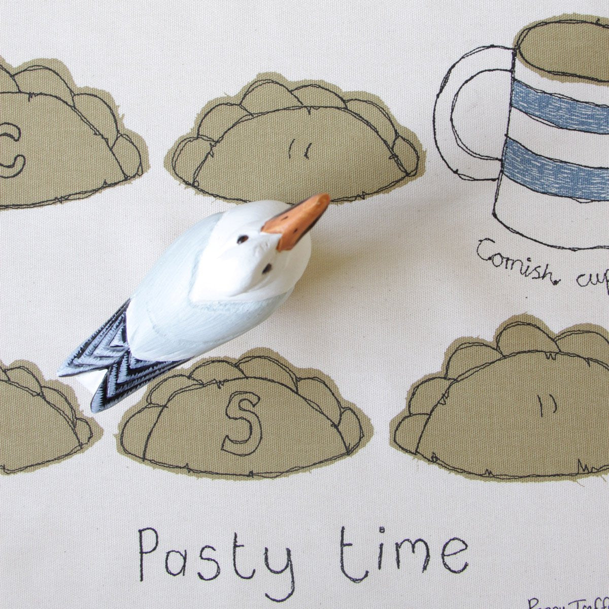 Poppy Treffry Pasty Time 100% cotton tea towel.