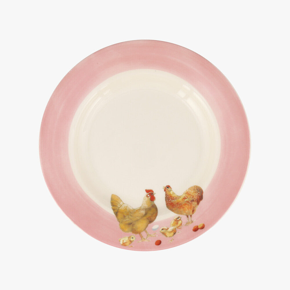 Emma Bridgewater Bright New Moring Chickens & Chicks  8 1/2 inch plate. Handmade in England.