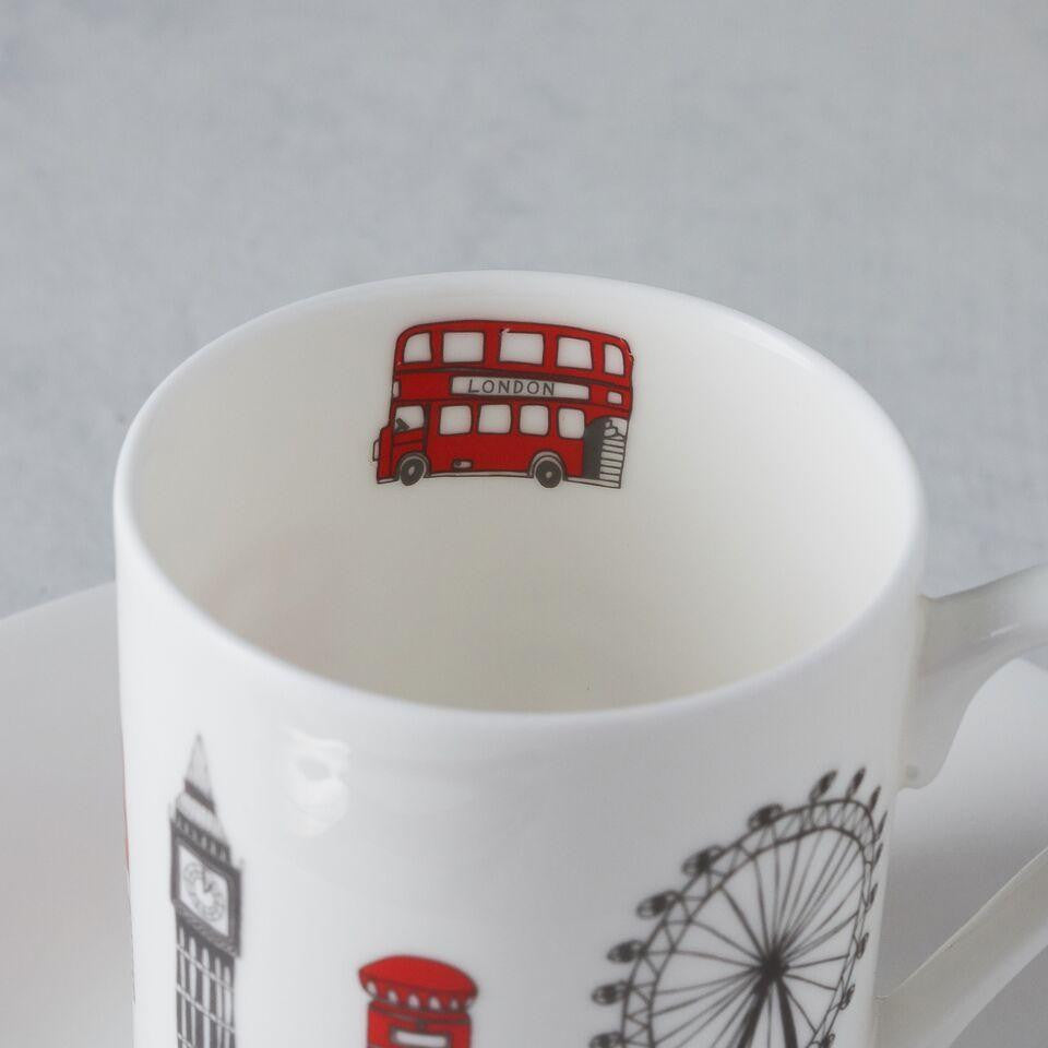 London Skyline Espresso Set of 2 cups and saucers from Victoria Eggs
