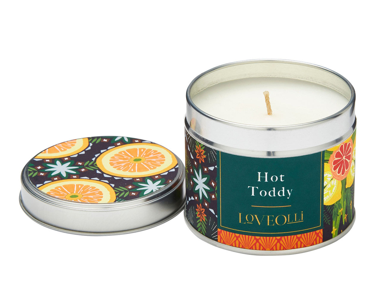 Love Olli Hot Toddy scented tin candle. Hand poured in the UK.