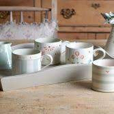 Susie Watson pottery Rose Auricula Straight Mug. 