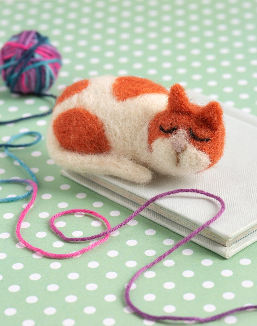 Cat Brooch Felting Kit by Hawthorn Handmade.