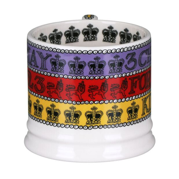 3 Cheers for King Charles III Small Mug by Emma Bridgewater. Handmade in England.
