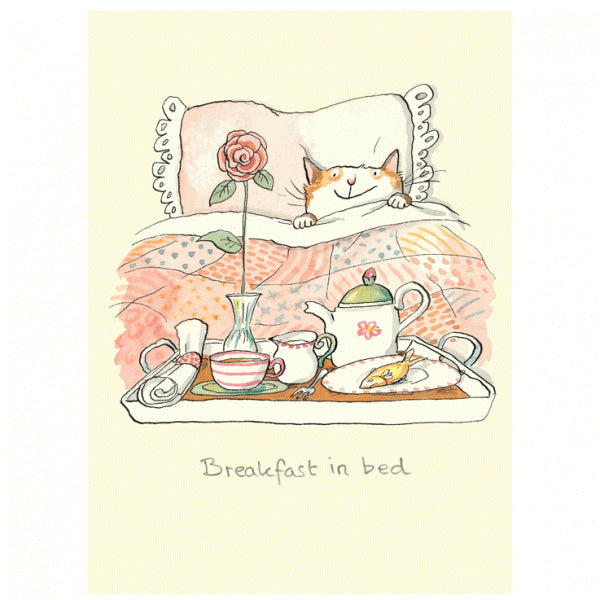 Breakfast in Bed Greetings Card by Anita Jeram.
