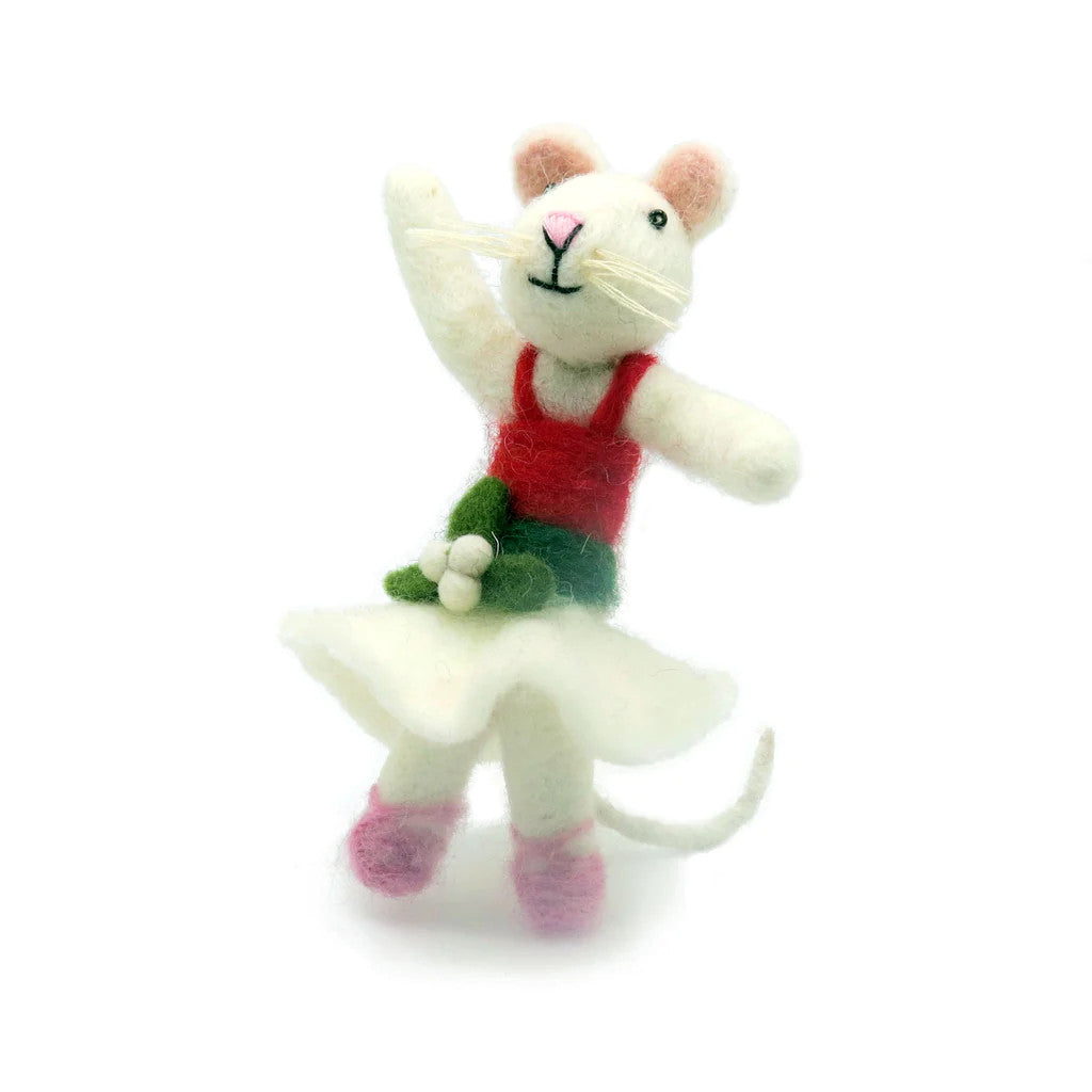 Mouse Lady Dancing Felt Decoration