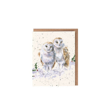 'White Christmas' Owls Gift Enclosure Card Image