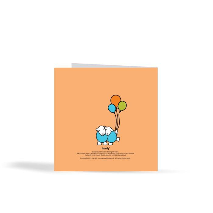 Herdy Birthday Card - Orange