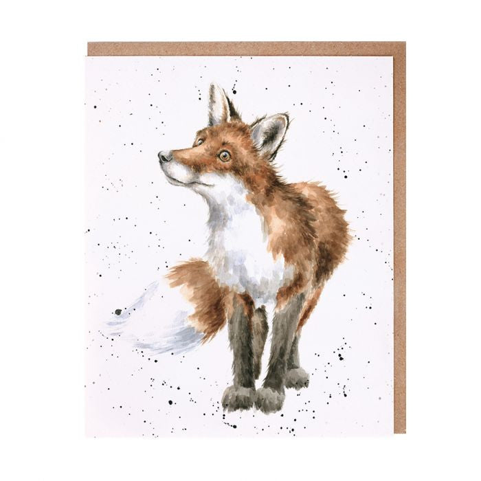 'Bright Eyed and Bushy Tailed'Blank Greetings Card by Hannah Dale for Wrendale Designs.