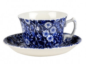 Calico Teacup and Saucer