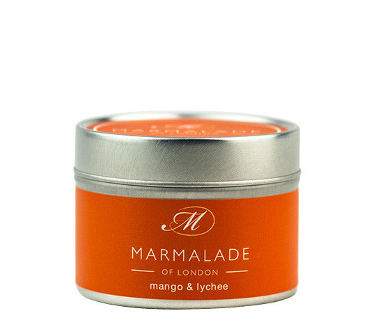 Mango & Lychee small tin candle from Marmalade of London.