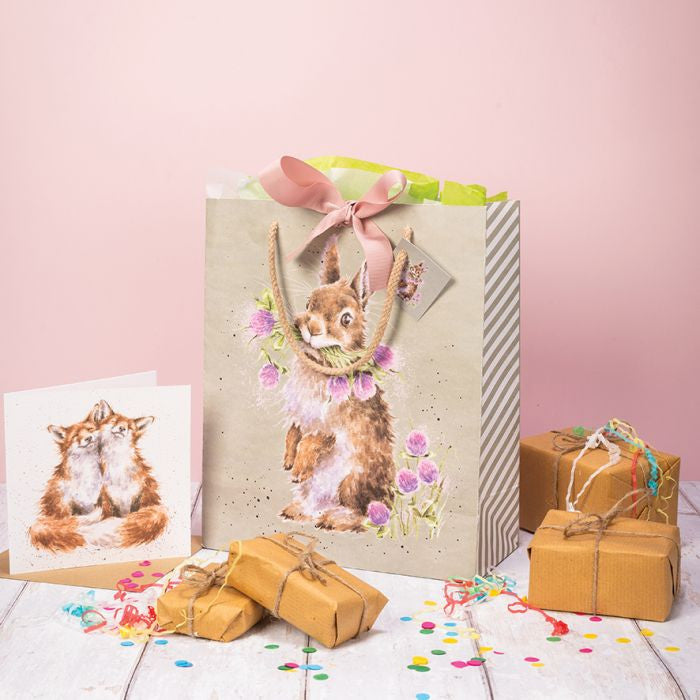 'Head Clover Heels' Rabbit Large Gift Bag by Wrendale Designs