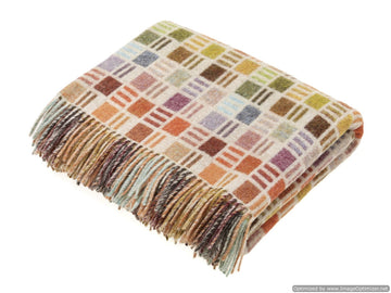 Multi Ribbon Merino Lambswool Throw - Beige Image