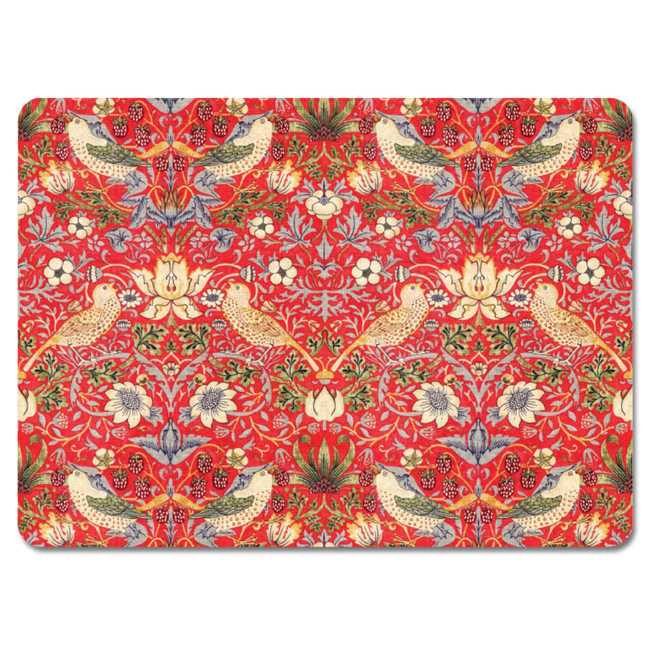 William Morris Strawberry Thief Red Placemat by Customworks.