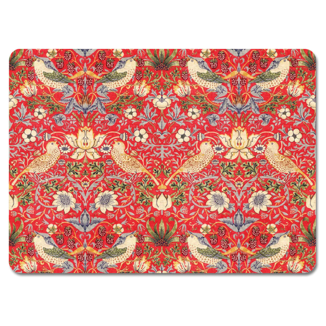 William Morris Strawberry Thief Red Placemat by Customworks.