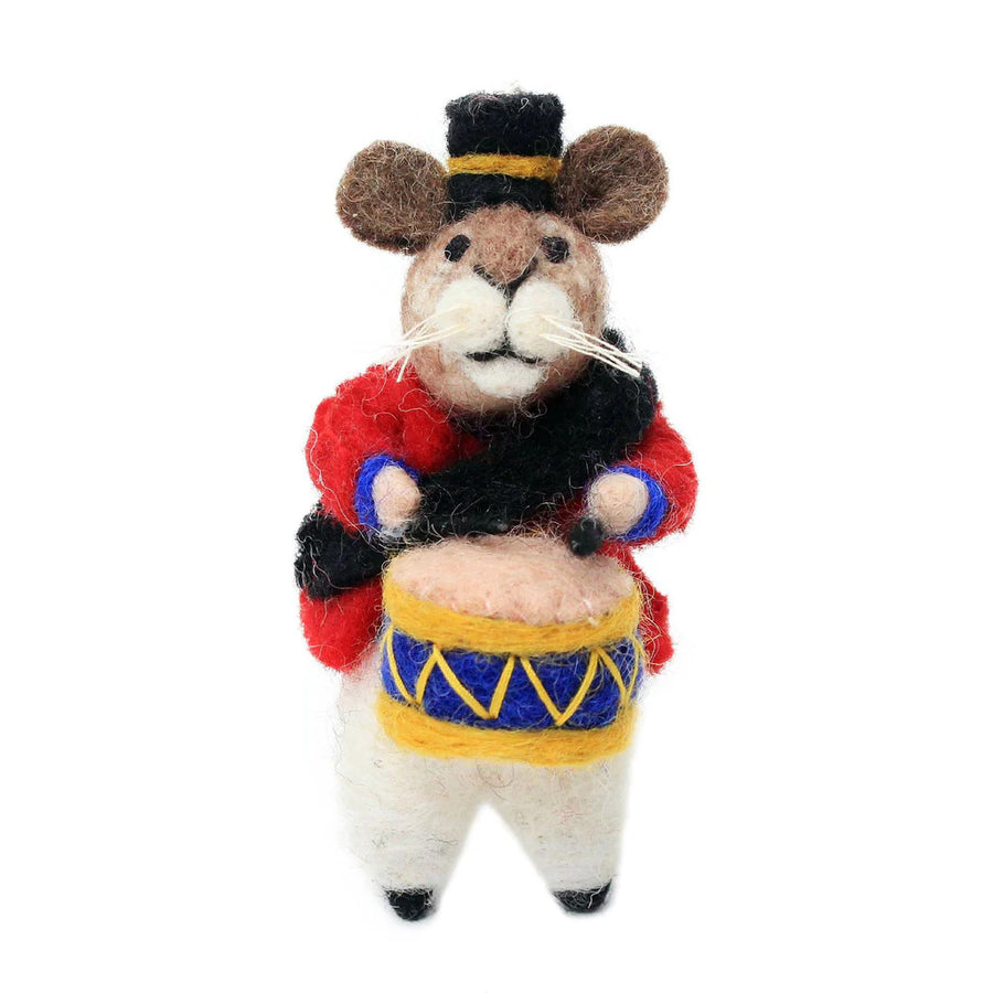 Little Drummer Mouse Felt Decoration