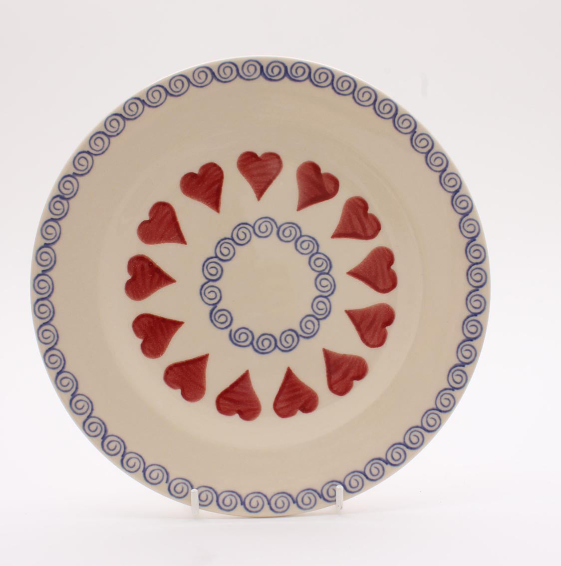 Brixton Pottery Hearts handmade pottery 7 inch side plate