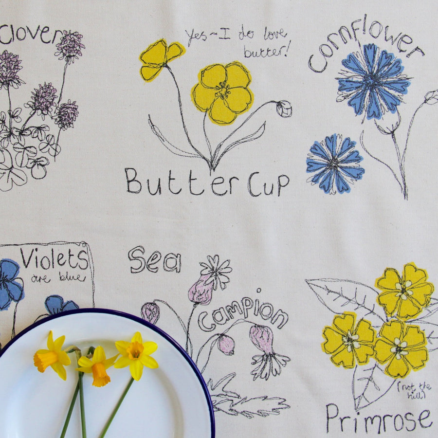 Poppy Treffry Flowers 100% cotton tea towel.