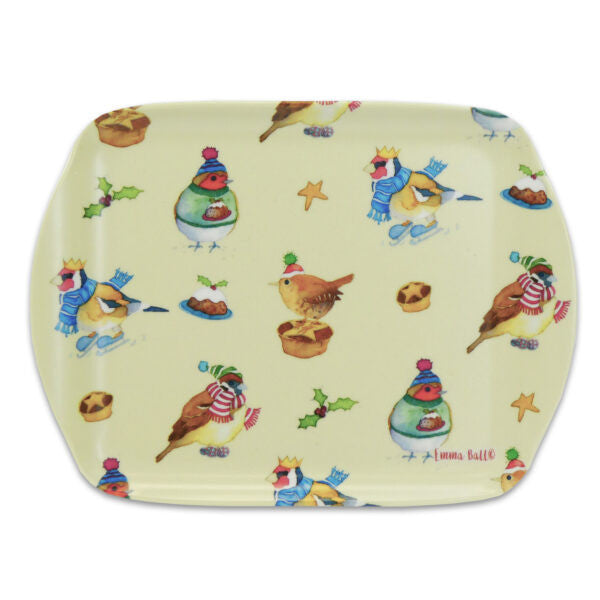 Christmas Birdies Melamine Scatter Tray by Emma Ball.