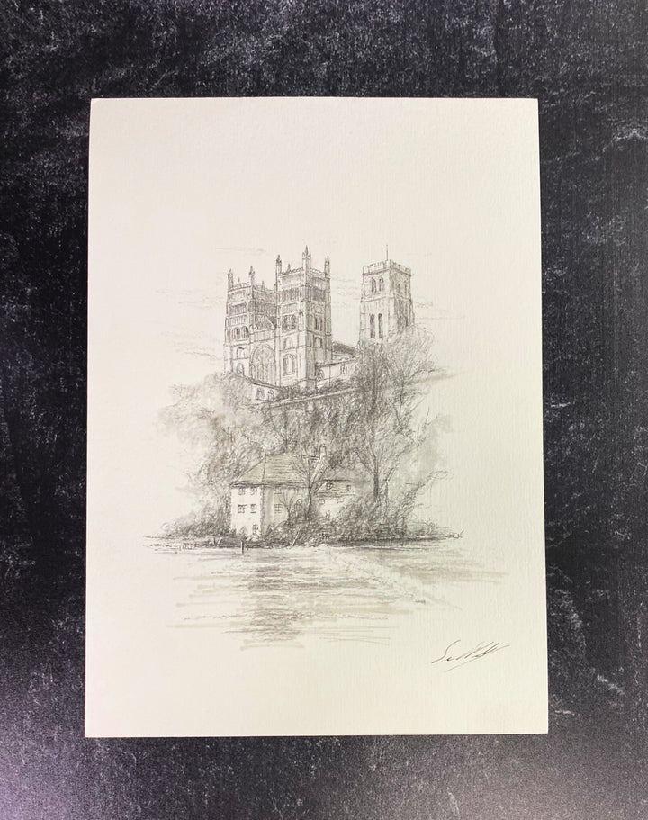 Durham Cathedral Print by British Artist Sean Webb - Black & White