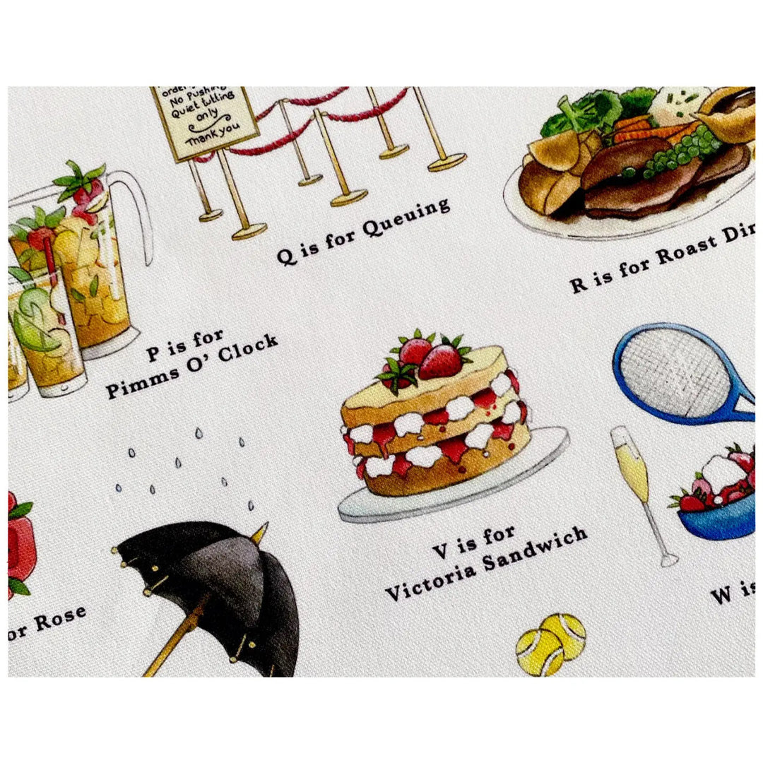 A Very English Alphabet Tea Towel