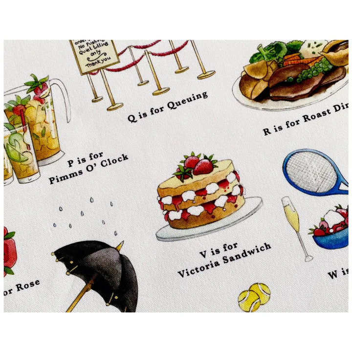 A Very English Alphabet Tea Towel